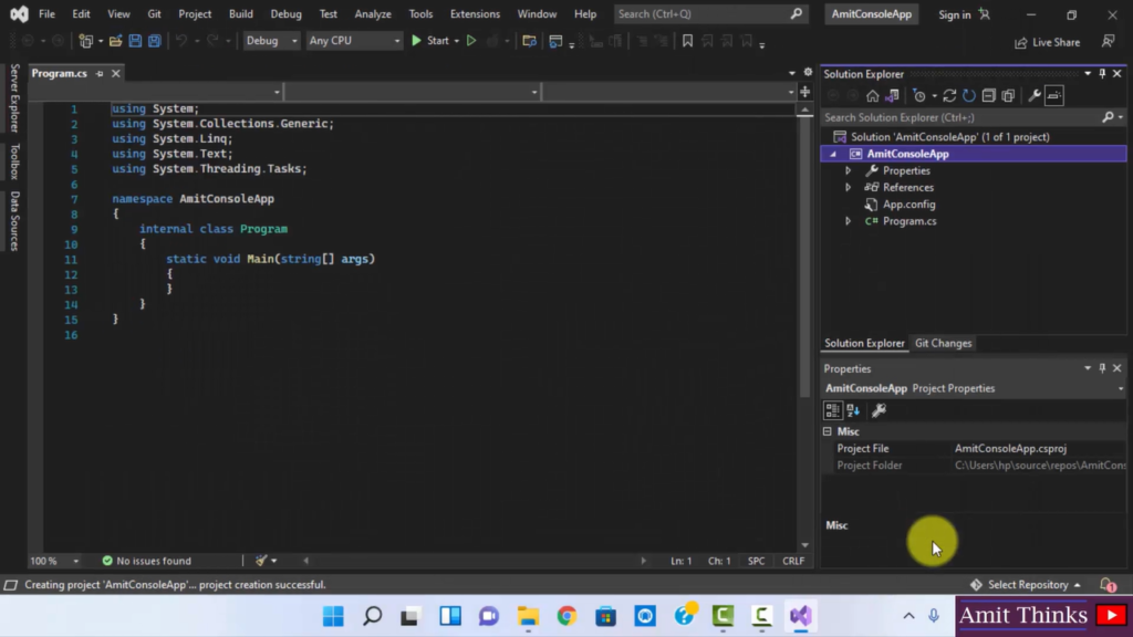 Csharp code editor opens up