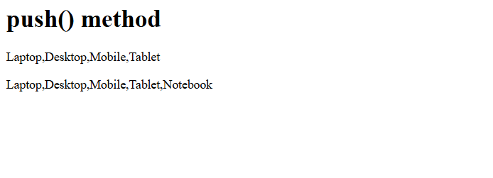 3. push() method in JavaScript