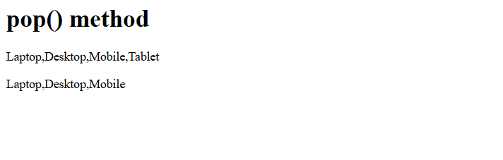 4. pop() method in JavaScript