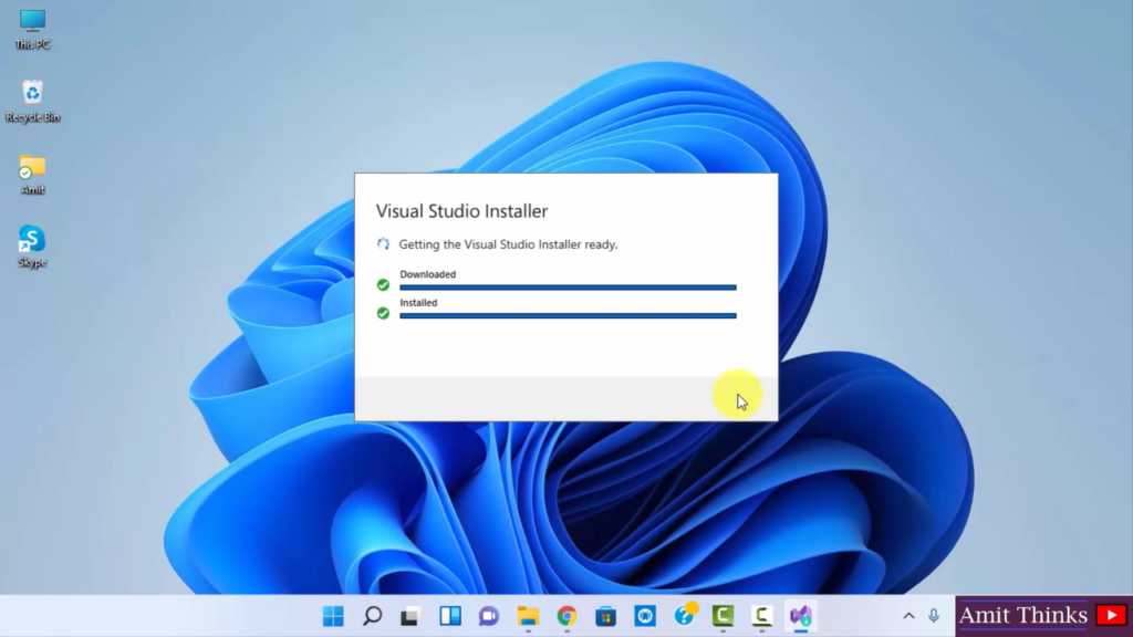 Visual Studio installer completes the installation