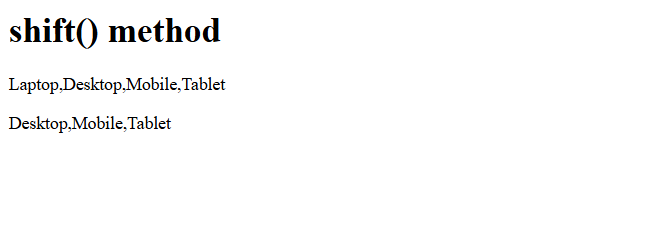 5. shift() method in JavaScript