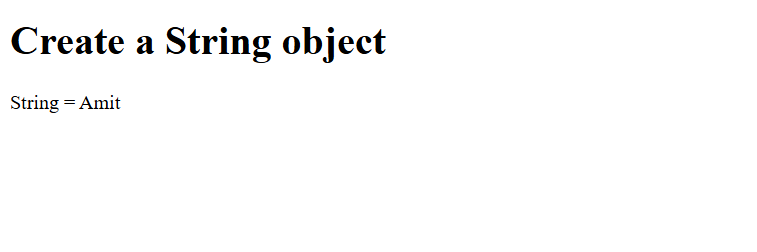 Create a string object in js