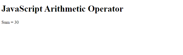 JavaScript Arithmetic Operator Output