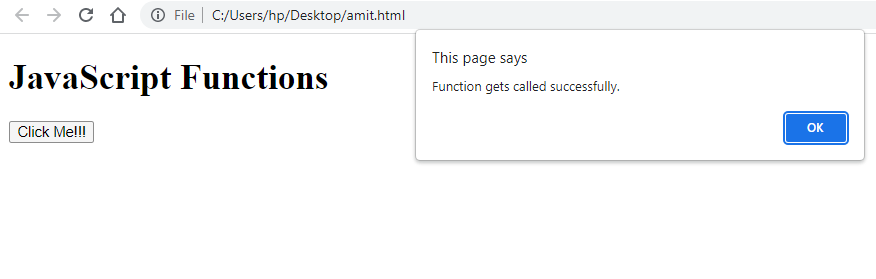 JavaScript Functions output