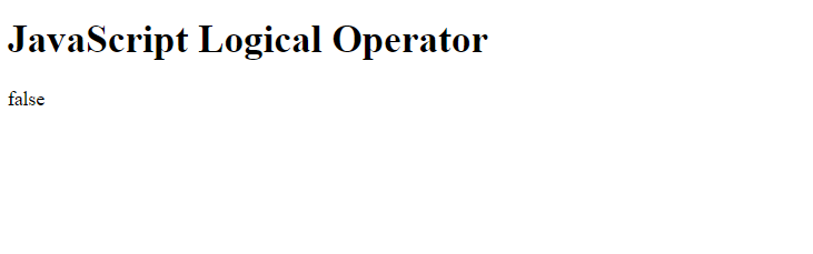 JavaScript Logical Operators Output