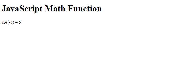 JavaScript Math abs() method