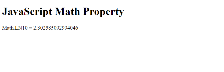 JavaScript Math.LN10 Property