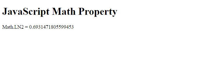 JavaScript Math.LN2 Property