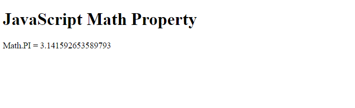 JavaScript Math.PI Property