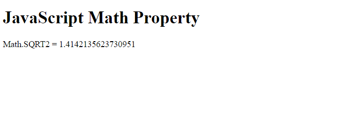 JavaScript Math.SQRT2 Property