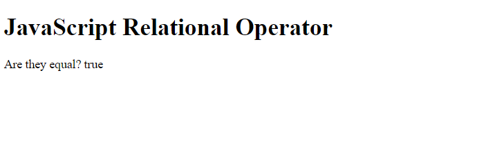 JavaScript Relational Operators Output