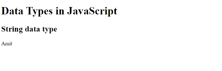 string data type in javascript