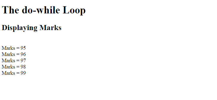 JavaScript do-while loop