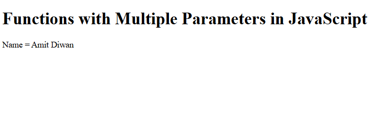 Multiple Parameters in a JavaScript Function