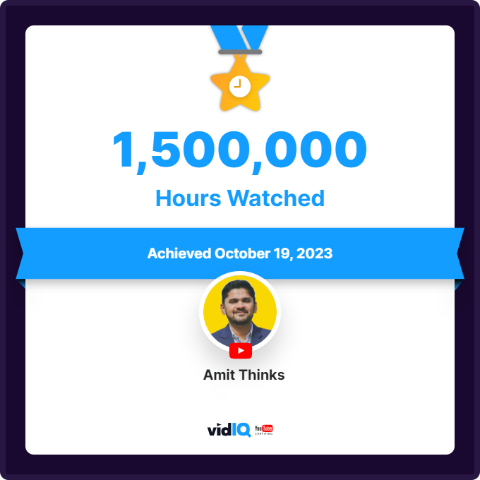 amit thinks total watch time 1.5 million hours