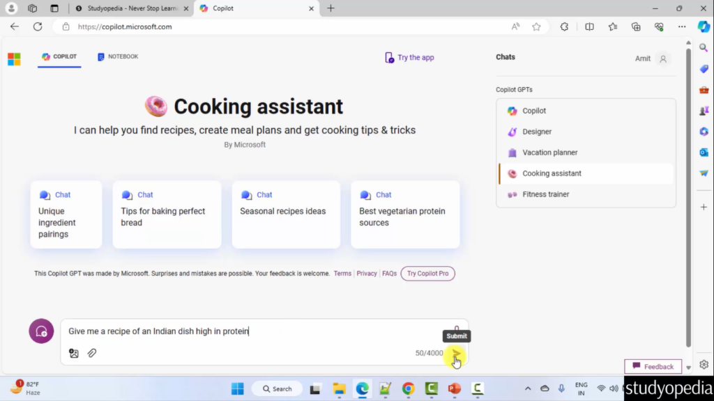 Prompt for Cooking Assistant with Copilot