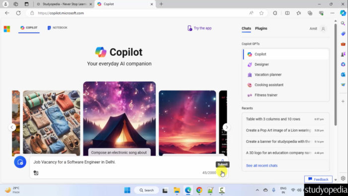 Job Search with Copilot - Studyopedia
