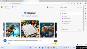 Copilot - Create articles - Studyopedia