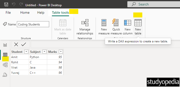 Combine both the tables in a new table with Power BI DAX