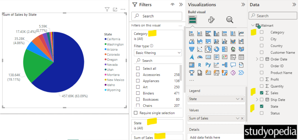 Filter the data for a specific category in Power BI