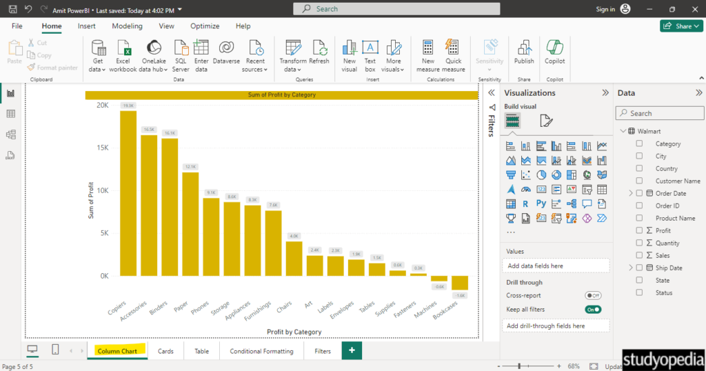 Rename the chart page in Power BI