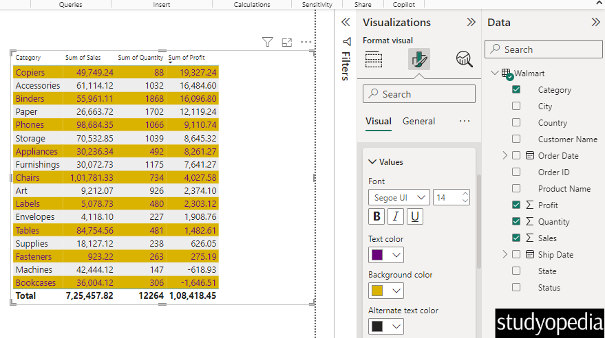 Table design changed successfully in Power BI