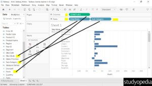 1. Create a horizontal bar chart in Tableau