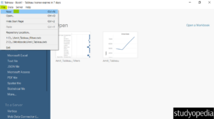 1. Create a new workbook in Tableau