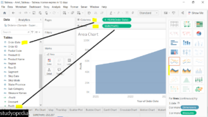 1. Creating an Area Chart in Tableau