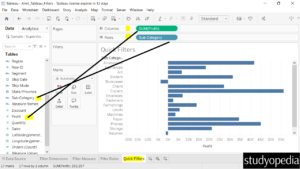 1. Drag a Dimension and Measure in Tableau