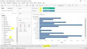 1. Drag the fields to the Rows and Columns shelf in Tableau