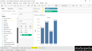 12. A column chart created in a new sheet in Tableau