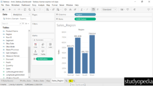 13. Click on the bottom and create a new Tableau dashboard