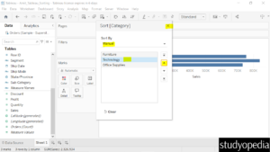 13. Fields manually sorted in Tableau