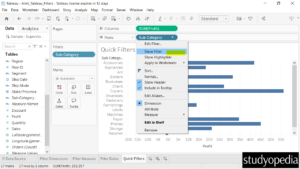 2. Show Filter in Tableau