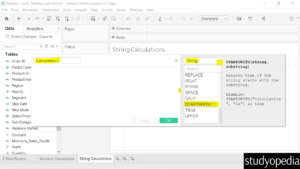 2. String functions in Tableau