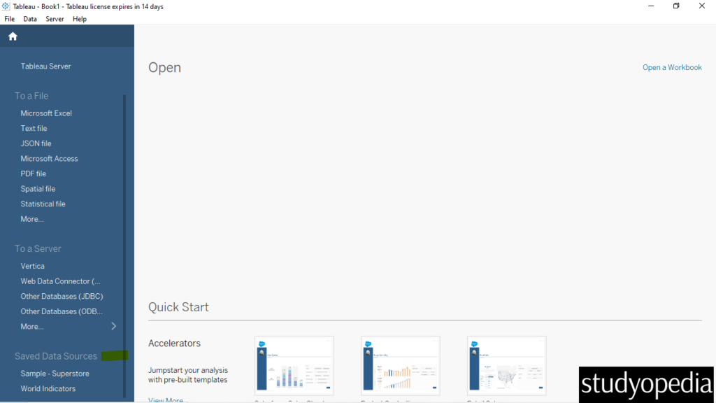 2. Tableau Sample Data Sources