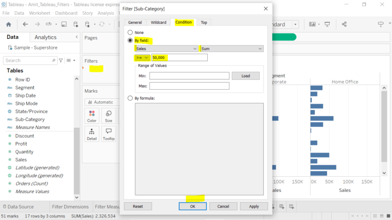 Tableau - Conditional Filters - Studyopedia