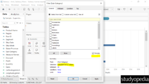 4. Exclude the values in Tableau