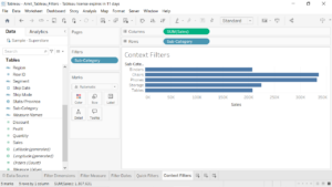 4. Filter applied in Tableau