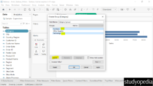 4. Select multiple categories to group in Tableau