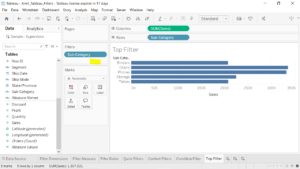 4. Top Filter implemented in Tableau