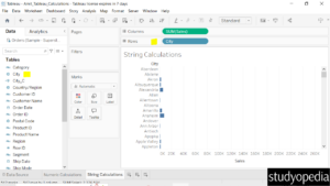 5. Drag the fields in Tableau