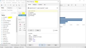 5. Filter dialog box in Tableau