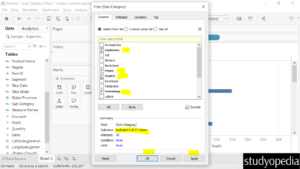 5. Filter specific values in Tableau