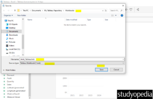 5. Save a sheet in Tableau as a Workbook