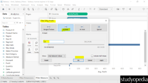 5. Set At Least for the filter in Tableau