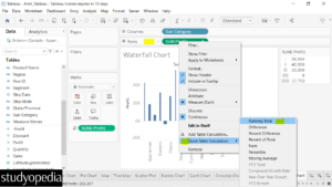 5. Set Quick Table Calculation and Running Total for a field in Tableau