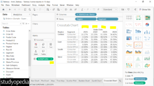 5. Table Calculation set for Crosstab Chart in Tableau