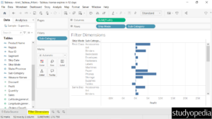 6. Dimensions filtered in Tableau